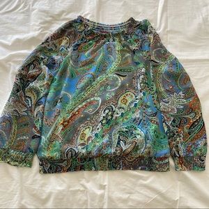 Paisley Patterned Long Sleeve Blouse